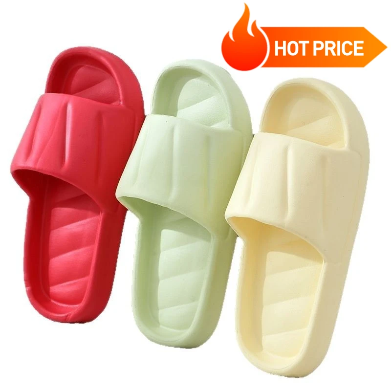 

Women's Indoor Non-slip Slippers Couple Home Slides EVA Soft Sole Light Weight Summer New Lovers Leisure Shower Shoes