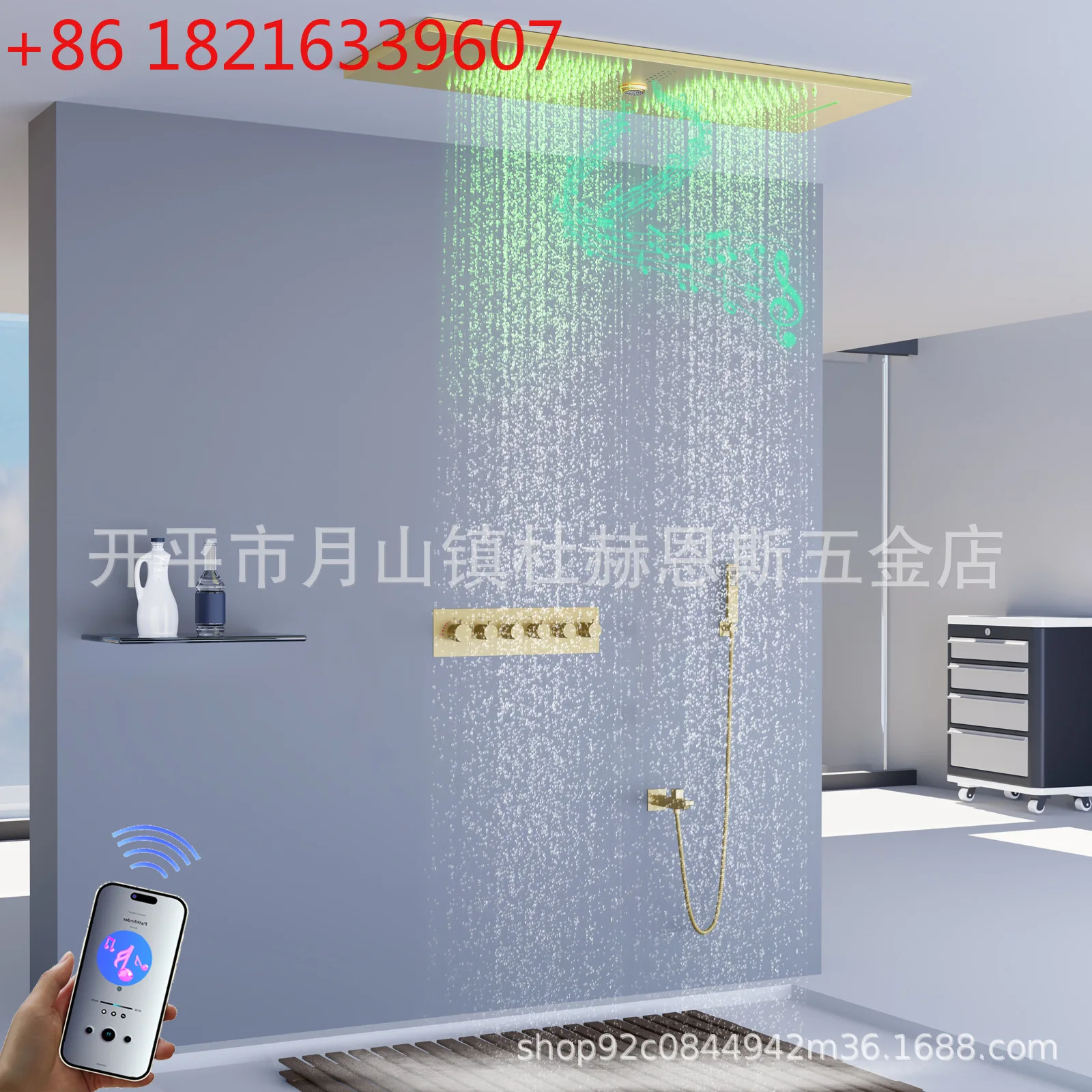Bathroom simple concealed constant temperature double romantic shower shower set 900 * 300mmLED
