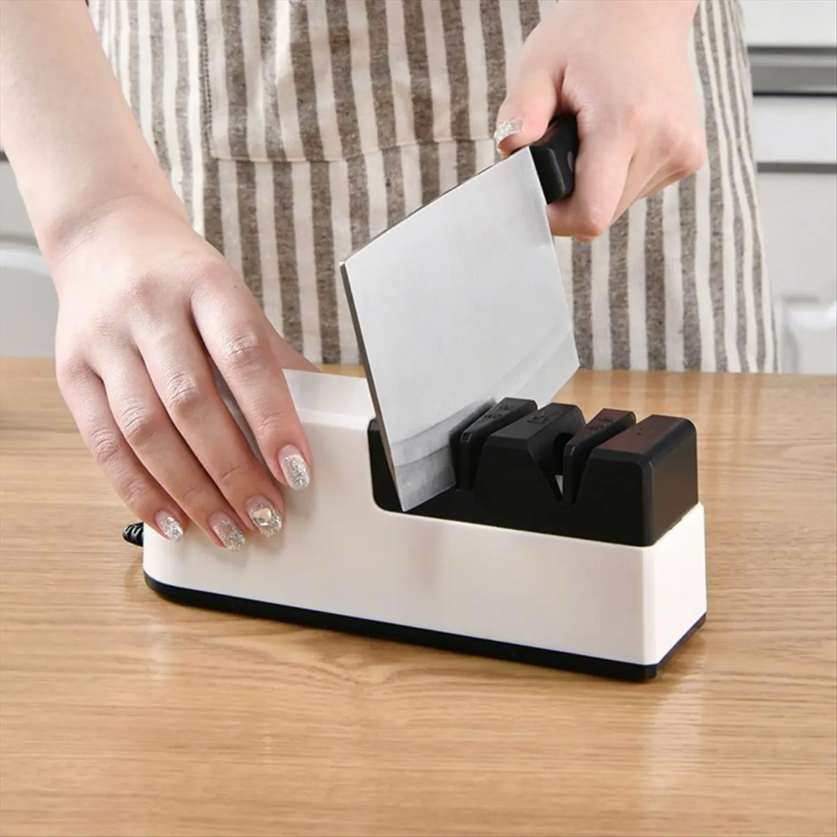 ABGU Electric Knife Sharpener,5 in 1 Knife Sharpening System with Straight Blade, for Rough Sharpening, Repair and Sharpening