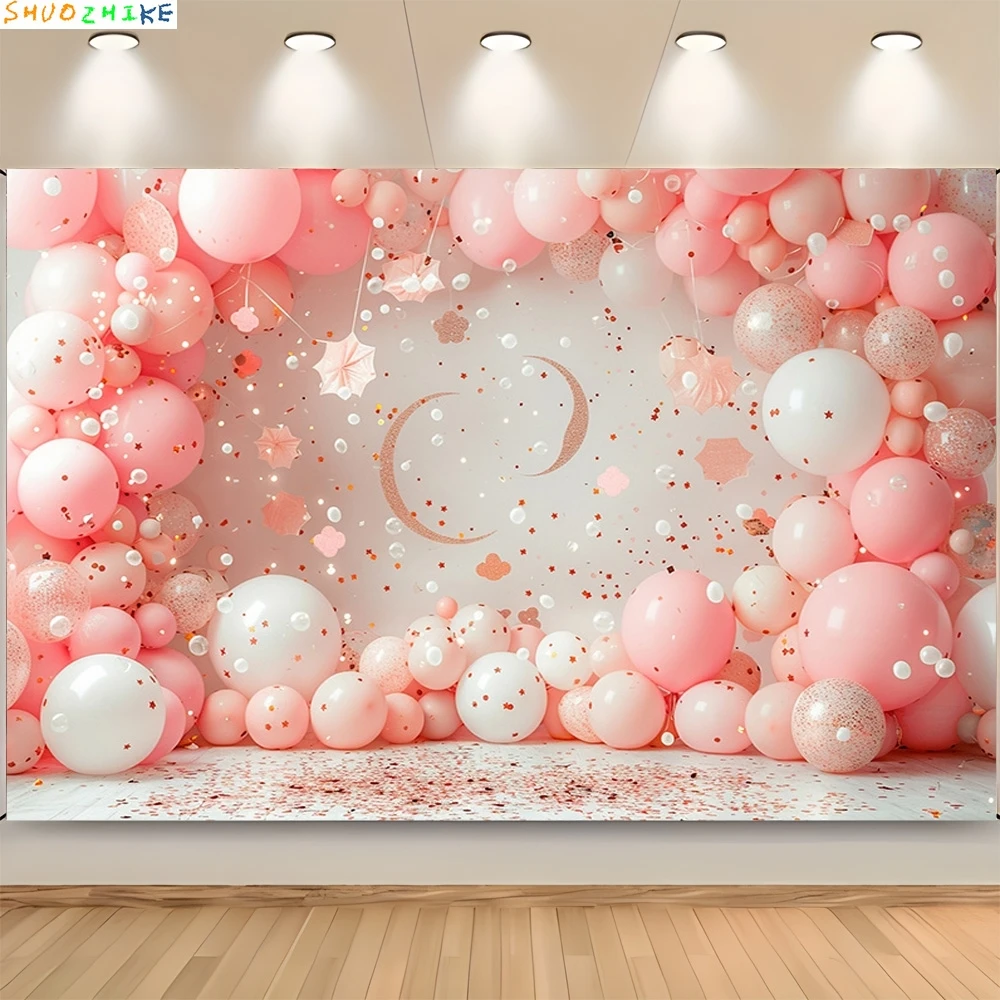 مستلزمات خلفية للتصوير الفوتوغرافي لغرفة الطفل ، تصوير عيد ميلاد سعيد ، ديكورات حفلات لحديثي الولادة ، قوس بالونات ، مظهر زهور ، خلفية صور ، ، ، ، ، من