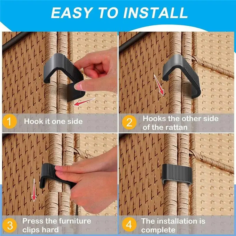 ABMS-10 Pcs Anti-Deformed Rattan Furniture Connectors For Outdoor Sofa Plastic Clamps Wicker Chair