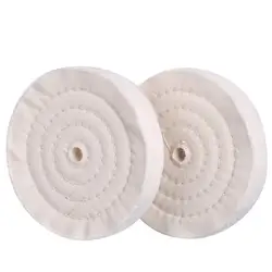 2 PCS Extra Thick Buffing Polishing Wheel 6 inch (70 Ply) for Bench Grinder Tool with 1/2