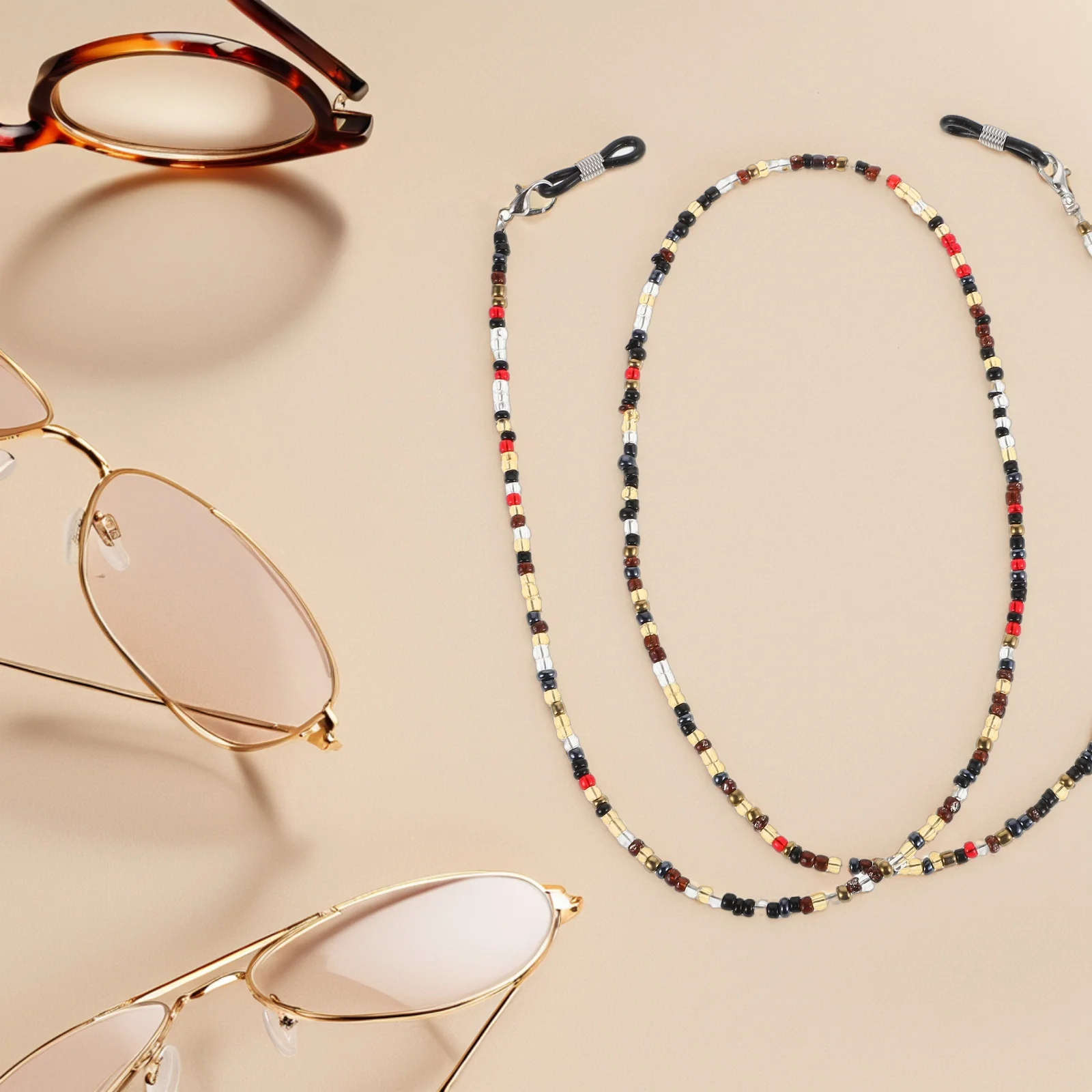 

Beaded Eyeglass Chain Cute Old Flower Eyeglasses Lanyard Glasses Strap Lightweight Antiloss Multifunctional Fashionable Travel