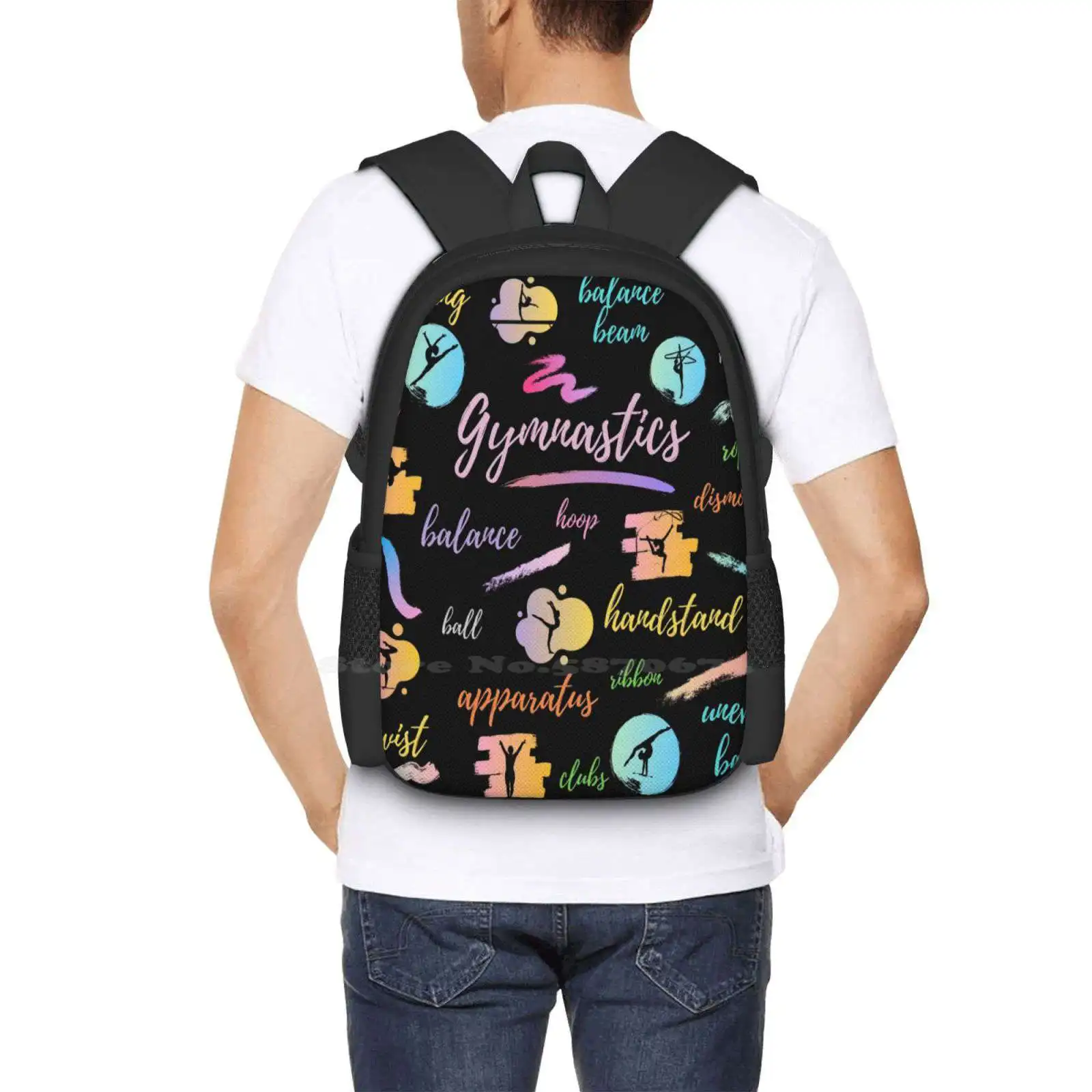 Gymnastics Words-Artistic Gymnastics-Rhythmc Gymnastics New Arrivals Unisex Bags Student Bag Backpack Gymnasticstshirt