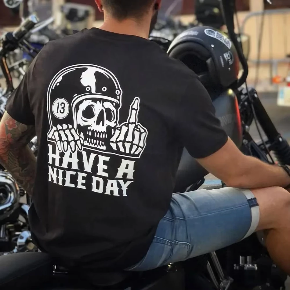 

2025 Fashion Trendy Element Breathable Casual Streetwear Loose Top Men Summer Quick-drying Material Graphic Short-sleeved Tshirt