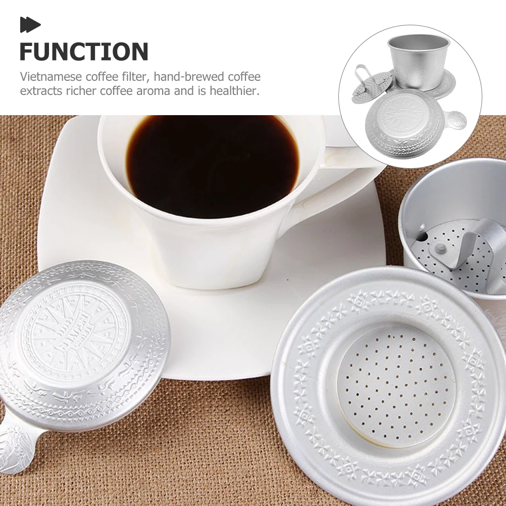 

1Set Vietnamese Coffee Dripper Aluminum Portable Travel Cup Hand Brew Extraction Rich Coffee Aroma