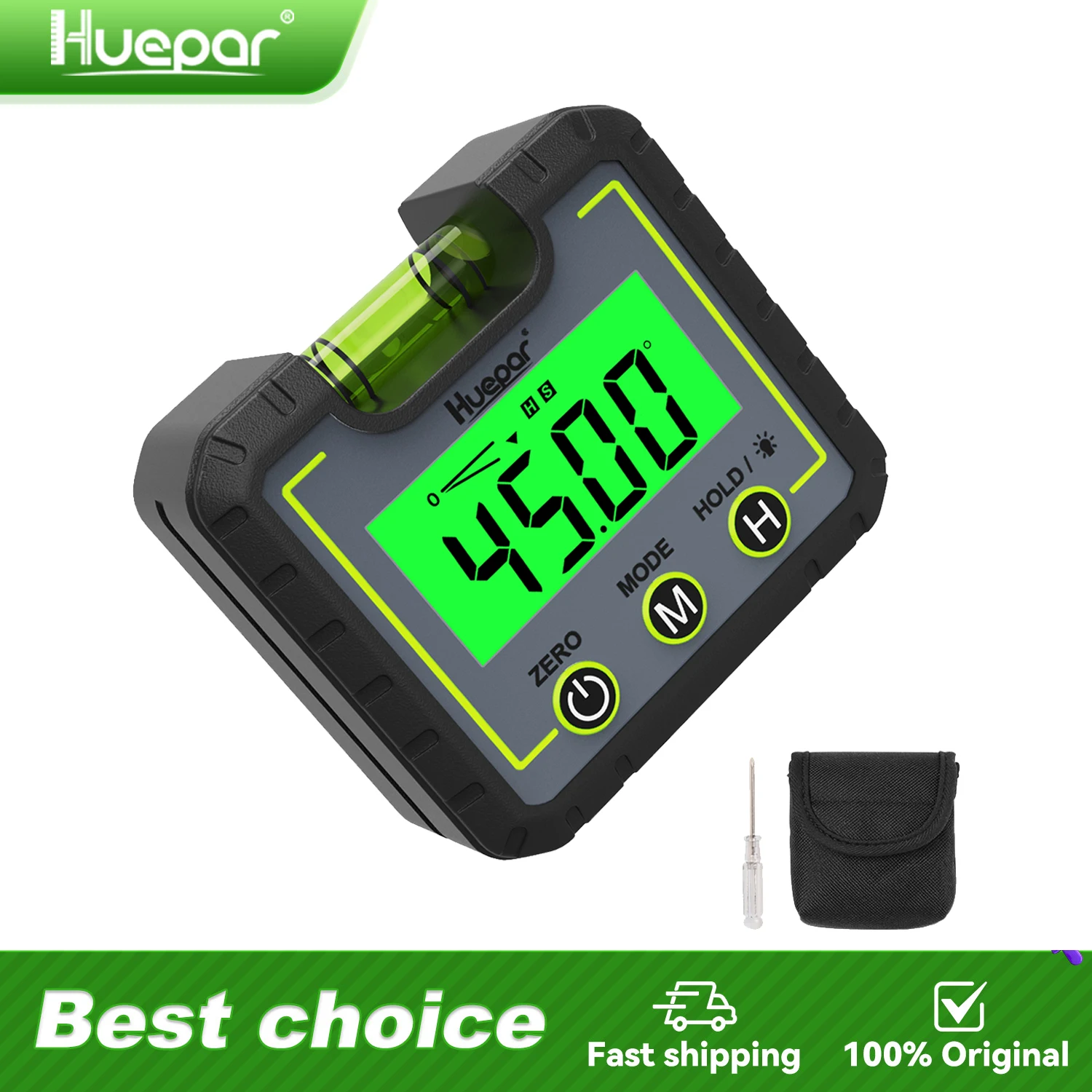 

Huepar Portable Electronics Digital Level Protractor Inclinometer Mini Angle Gauge Meter Measurement Angle Leveling Tool AG01