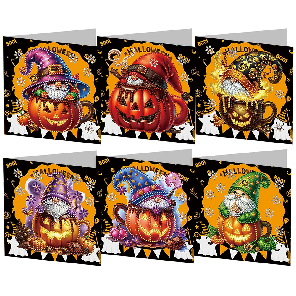Sonderform Diamant Zeichnung Grußkarten Weihnachten Diamant gemalt danke Karten Halloween Stickerei Malerei Karte Geschenke