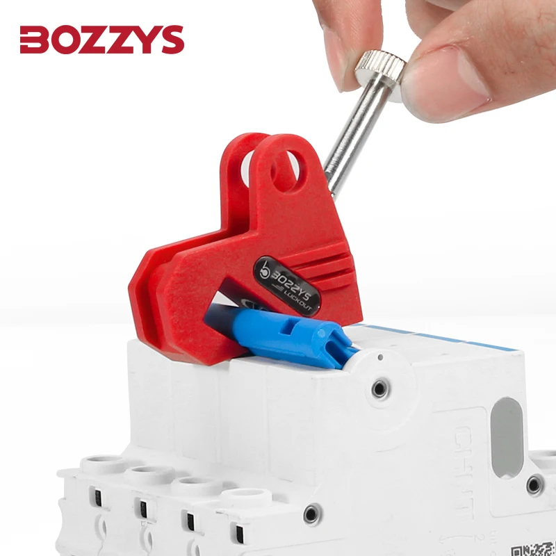 BOZZYS Multi-Function Mini Breaker Lockout, OSHA Compliant LOTO Energy Isolating Device, Tool-Free, Universal MCCB PA Nylon