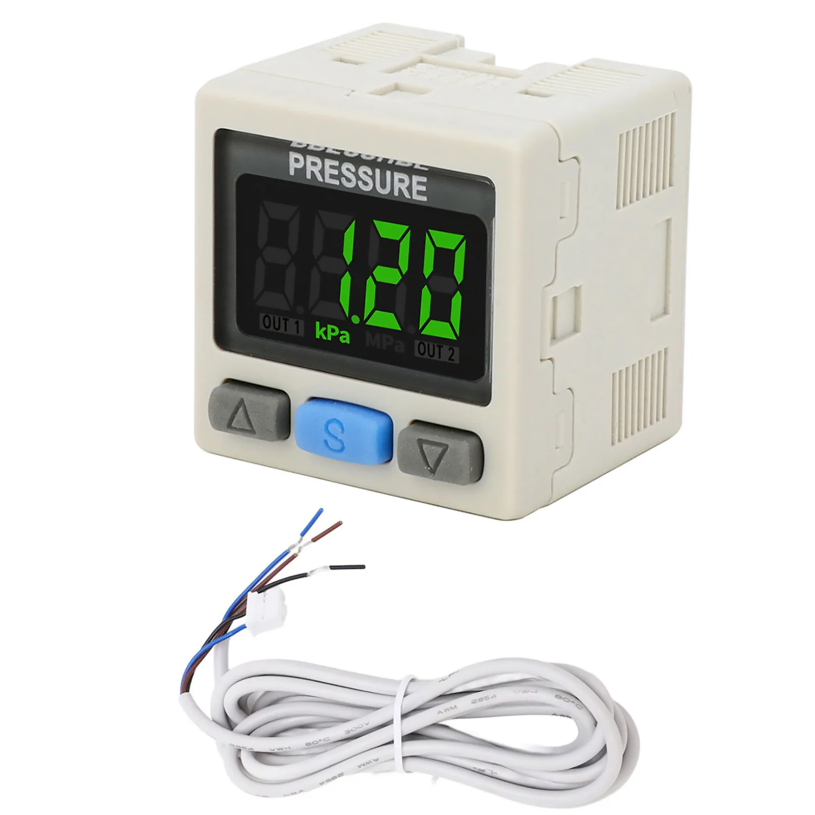 12-24V DC Digital Vacuum Pressure Regulator Controller 0-101kPa RC1/8 Gauge Switch with PNP Output for Pneumatic System
