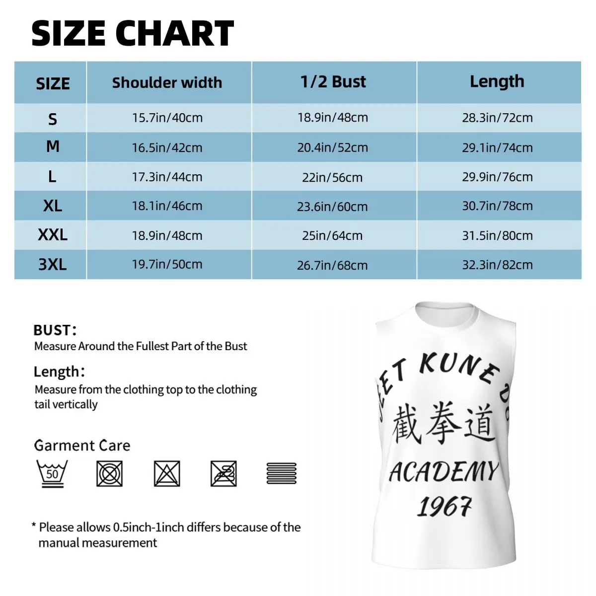 Jeet Kune Do Shirt Martial Arts JKD Academy Men Printed Sleeveless T-shirt Casual Hip Hop Street Style Beach Holiday Tank Tops