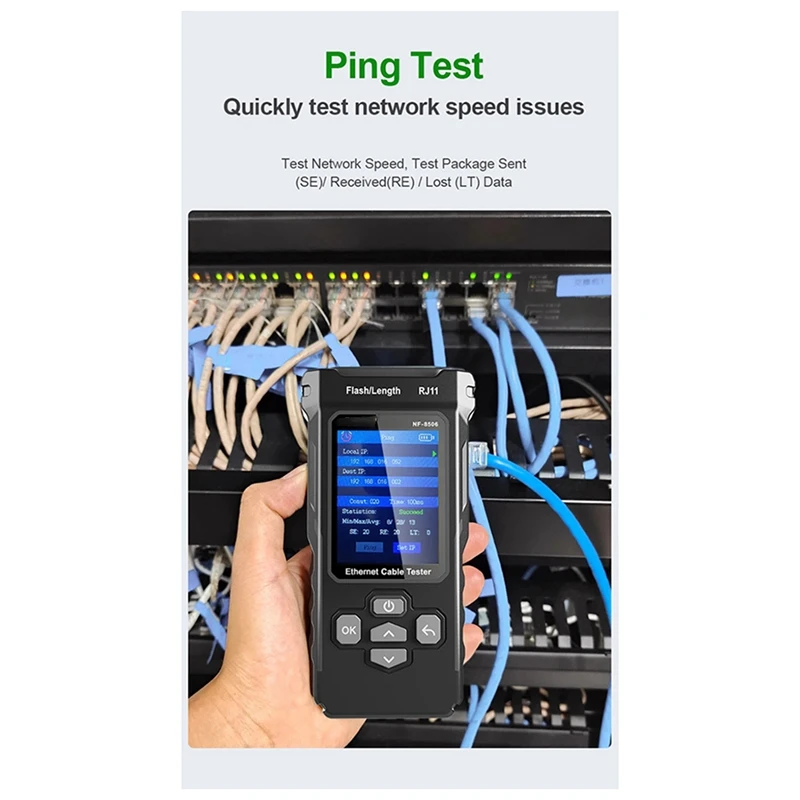 Il tester per cavi di rete FGHGF-NF-8506 supporta test/scansione IP/velocità della porta di rete strumento di ricerca di cavi multifunzione