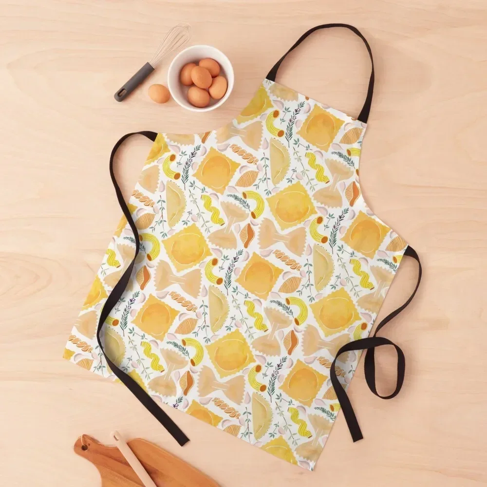 

Pasta Pattern on White Apron Woman Work Women's For Home Accessories Apron