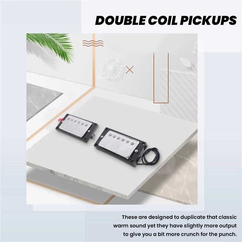 

【Must-Haves】Humbucker Double Coil Pickups Neck And Bridge Compatible With LP Style Electric Guitar For Guitar Parts Replacement