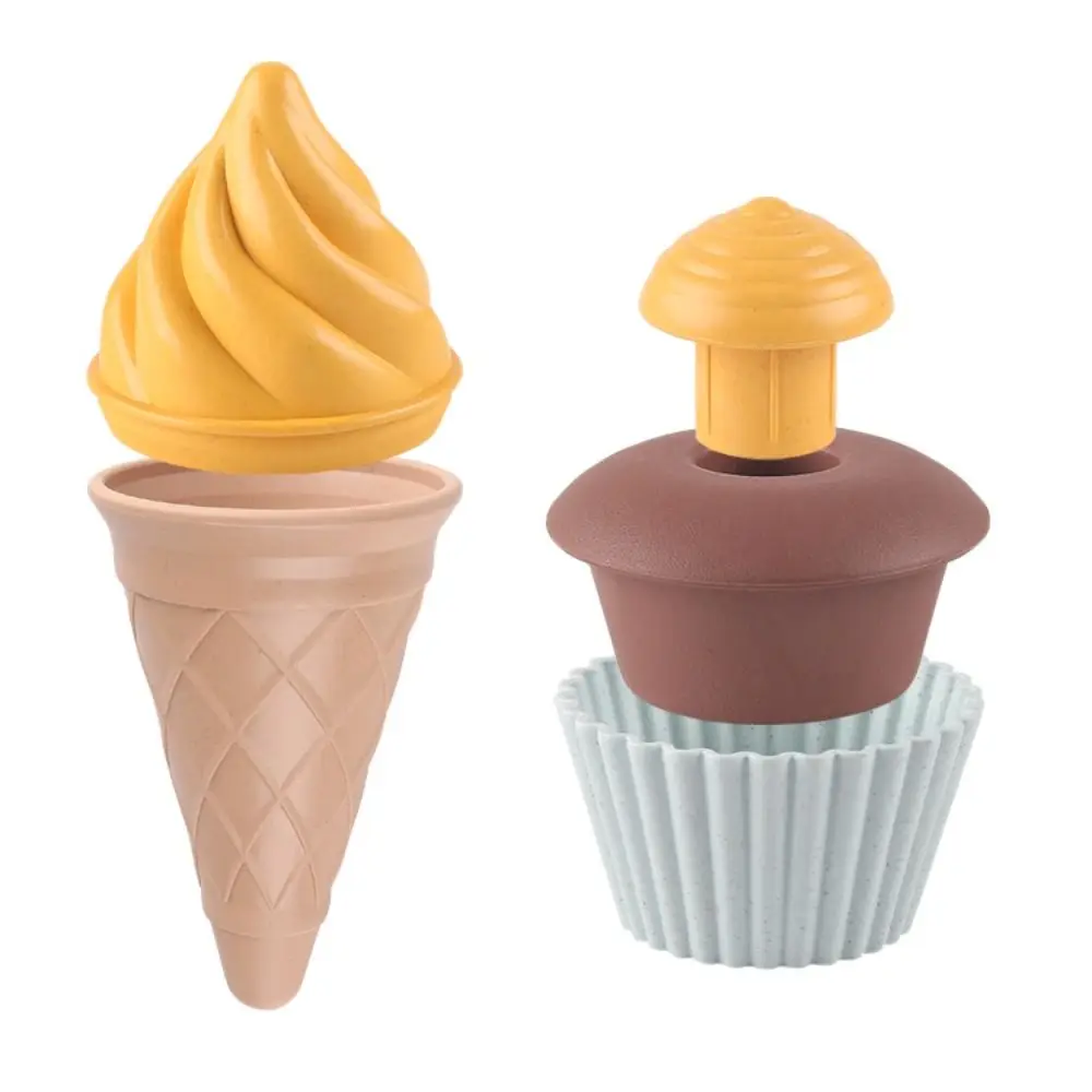 Summer Wheat Straw Ice Cream Model Toy Pretend Play Sand Making Simulation Ice Cream Cake Gourmet Kitchen Toy Children Play