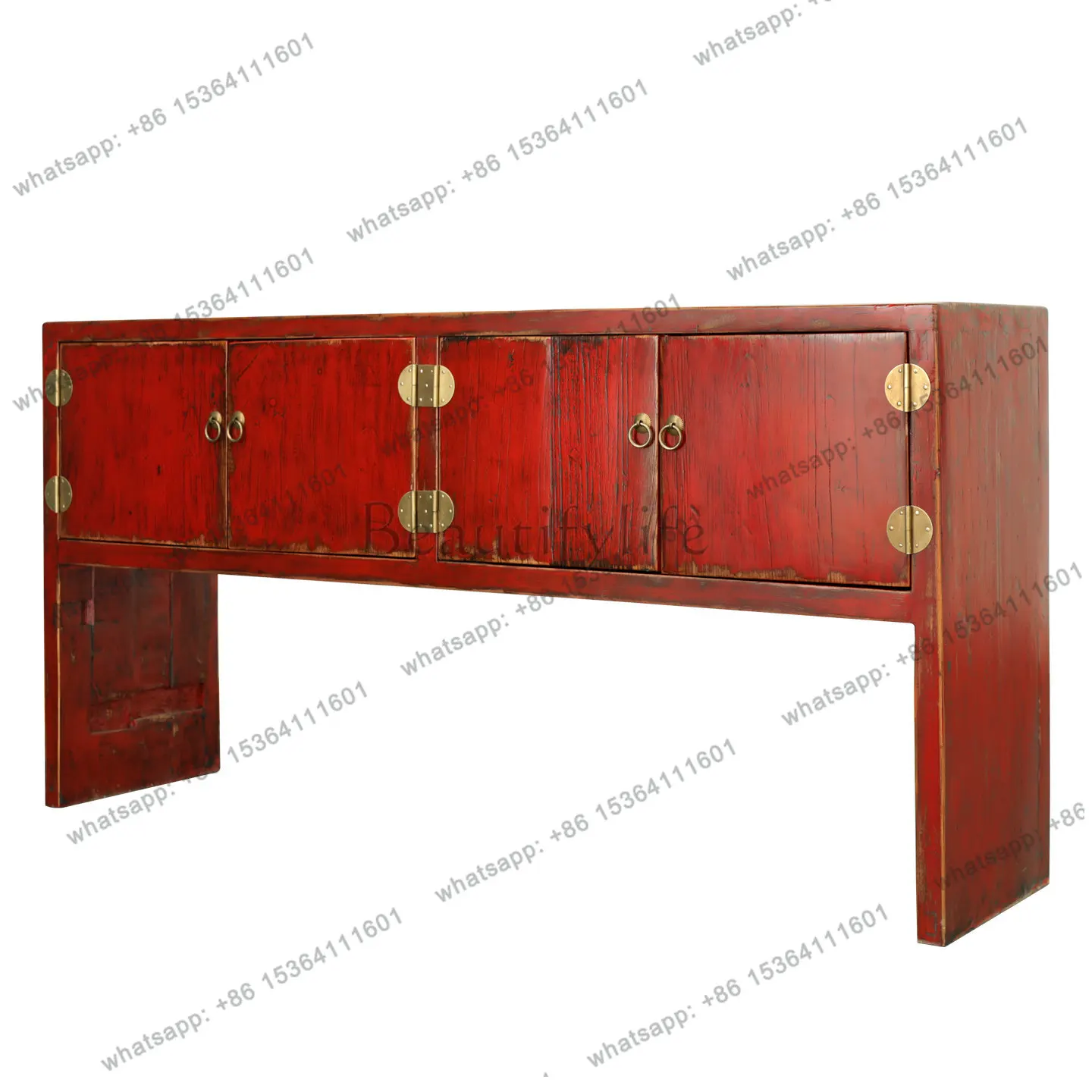 

Solid wood Xuanguantai red new Chinese style strip case partition decoration home furniture