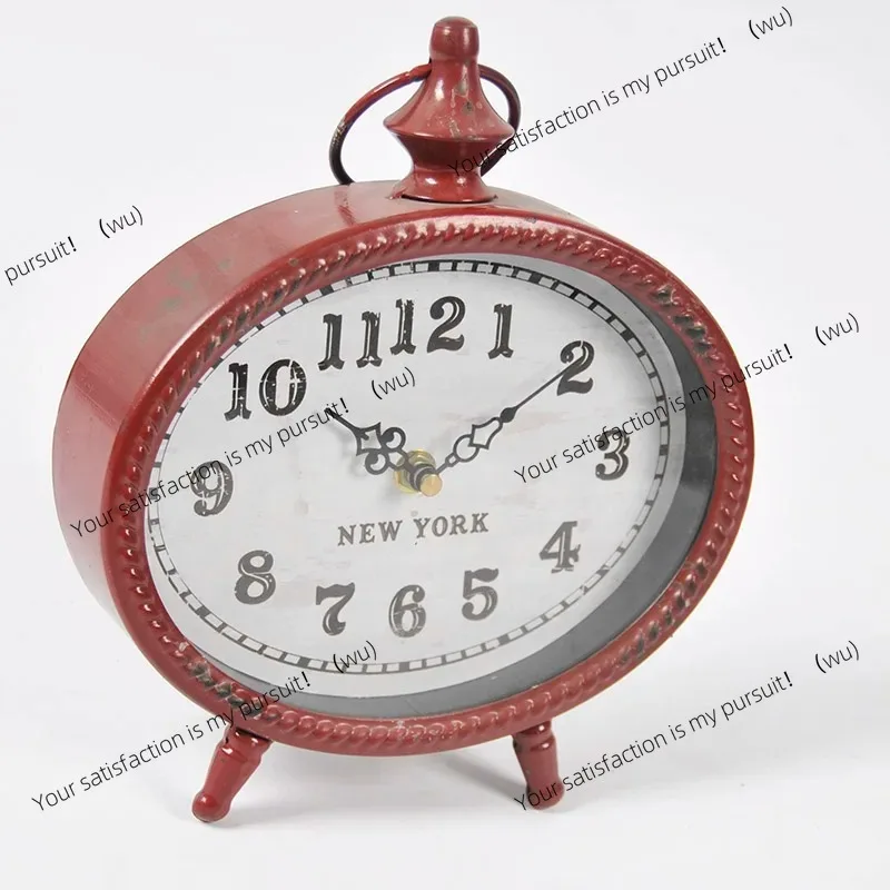24 * 21 * 7Cm New Modern Simple Household Table Clock Attractive Bedroom Round Battery Powered Table Clock
