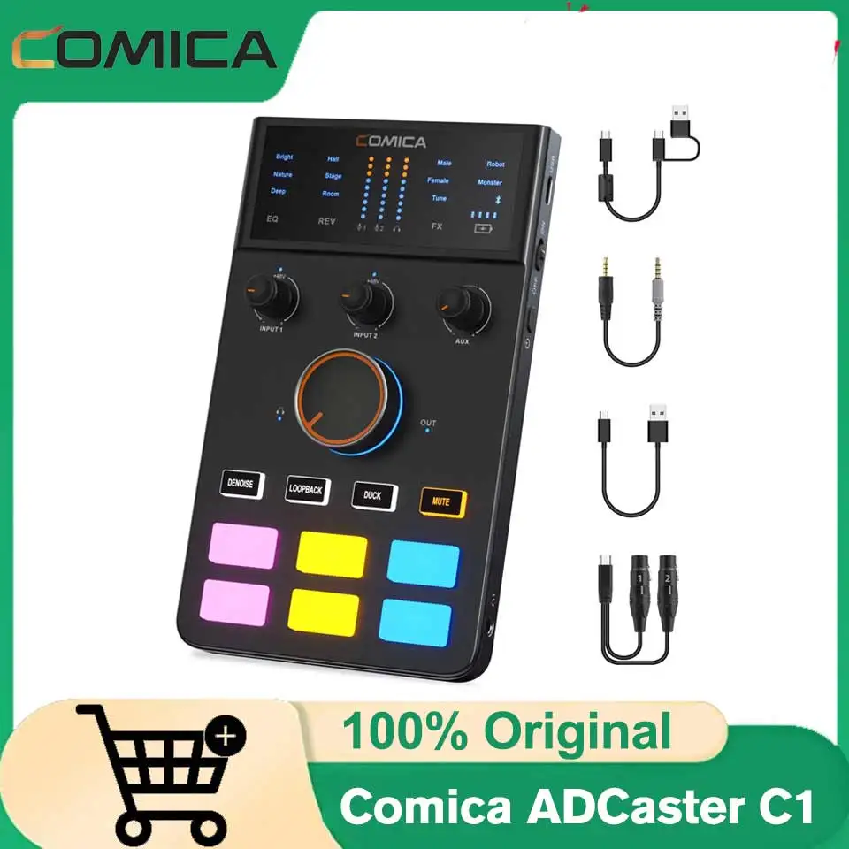 

Comica ADCaster C1 Audio Interface, Bluetooth connection For Streaming/Gaming/Podcasting, Sound Card For iMAC iPhone Android