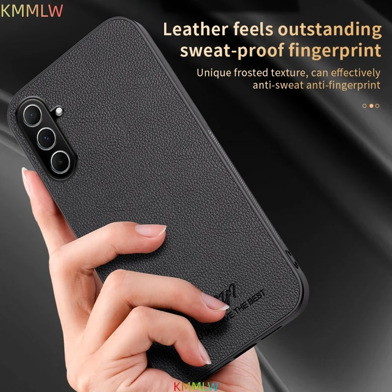 Luxury Business Leather Soft Frame Magnetic Cover For Samsung A56 A55 A36 A35 A26 A25 A17 A16 A15 A07 A06 M07 Phone Cases Capa view 3