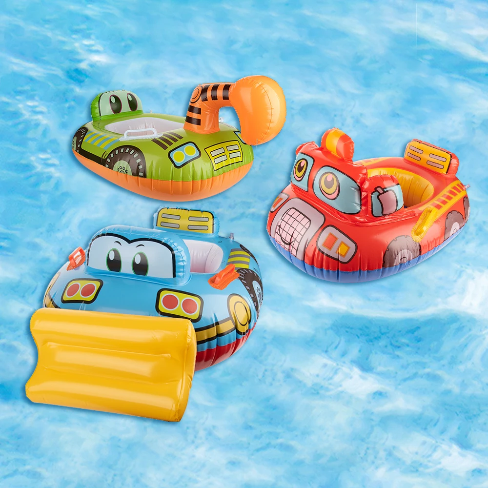 Anello da bagno per bambini cerchio per bambini seggiolino per auto in cartone animato anello da nuoto in PVC galleggiante per piscina gonfiabile per bambini divertente allenatore di aiuto all'acqua