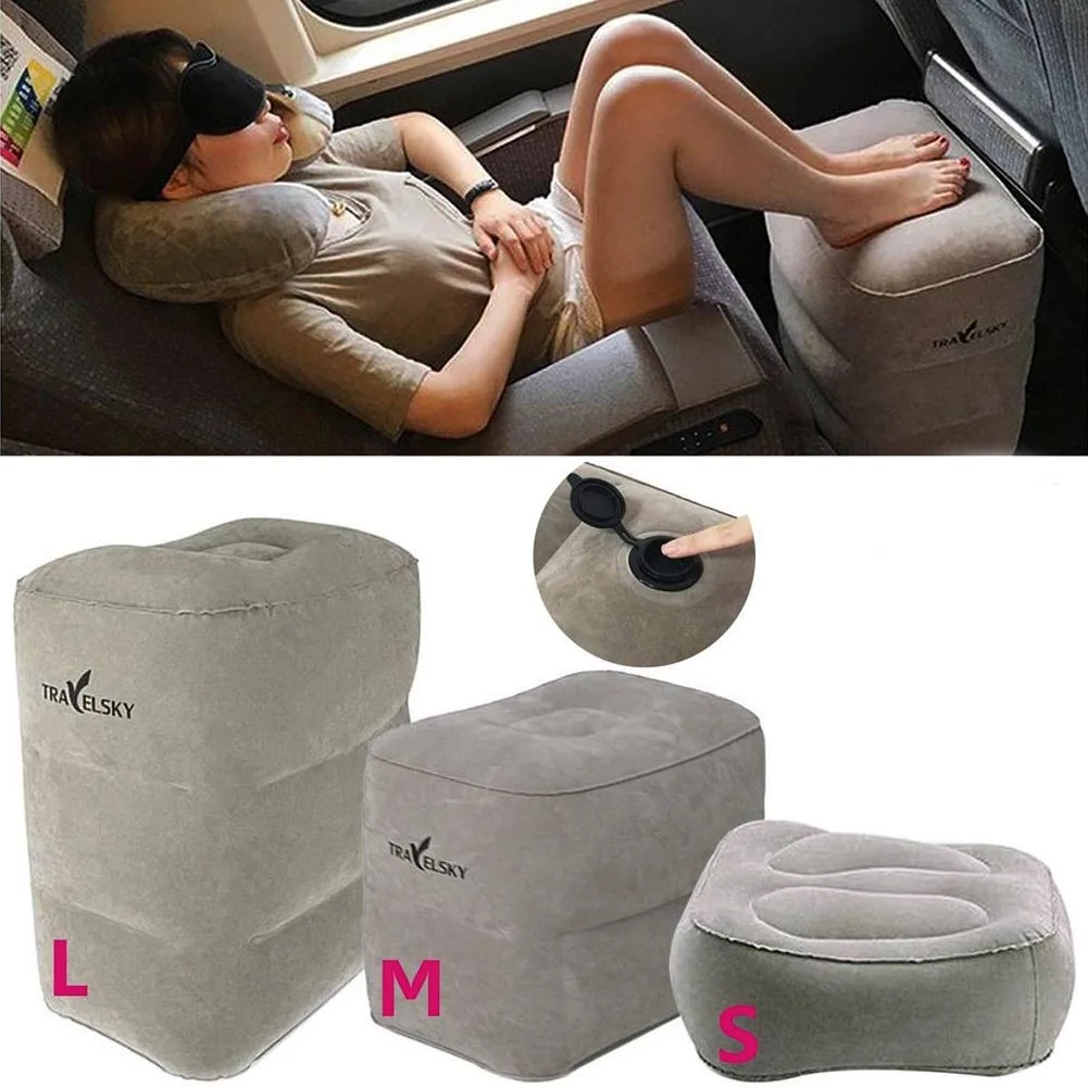 PVC Inflatable Travel Pillow Footrest Sleep Resting Pillows Foot Pad Step Stool Tourist Stool For Airplanes Trains Kids Bed