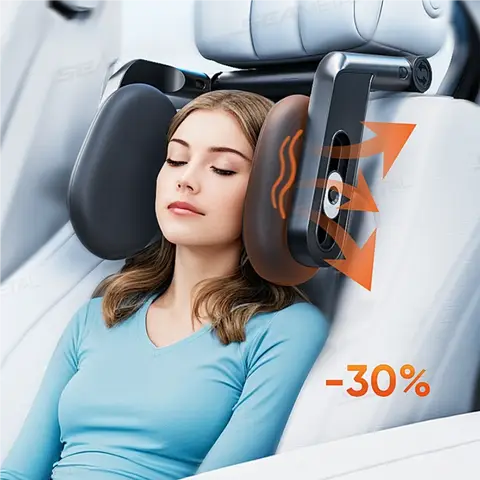 Multifunctional Car Headrest 3D Memory Foam Neck Support Pillow Free-Adjustment Neck Protection Pillow for Traveling