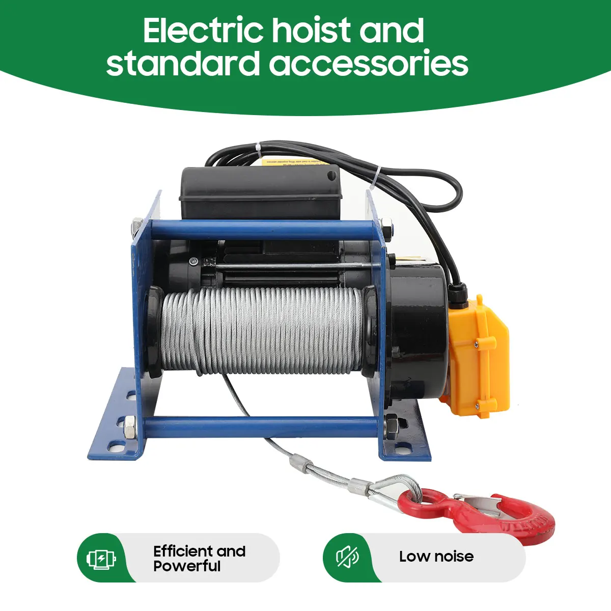 ونش كهربائي 110 فولت 200-400 كجم رافعة كهربائية 30 متر سلك فولاذي حبل زجاج أمامي لف محرك مصعد رافعة بناء منزلية