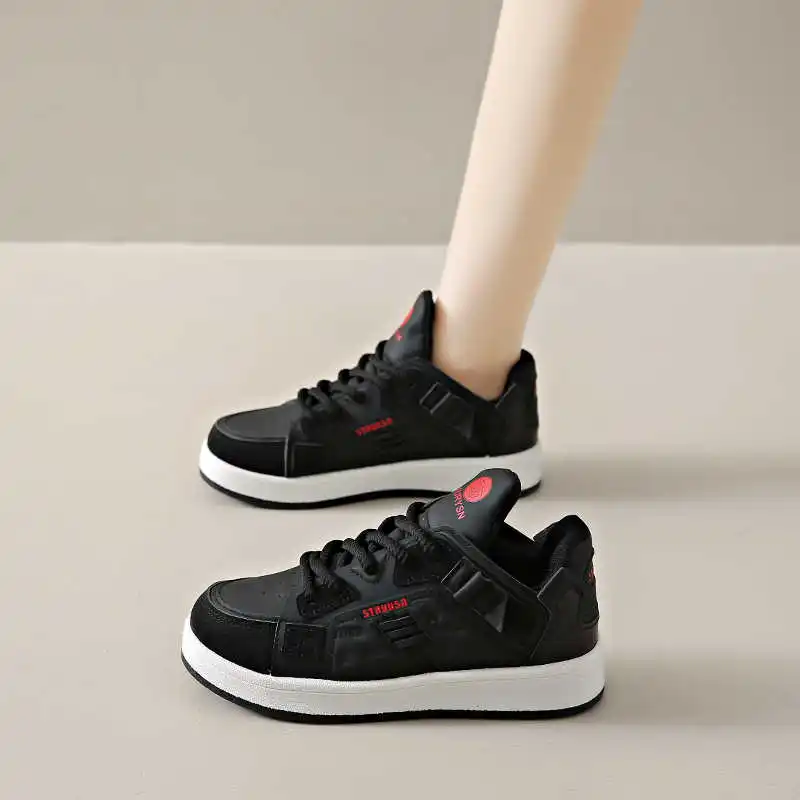 

Autumn-spring Perforated Rainbow Women's Sneakers Casual Boots Ladies Black Beige Women's Shoes Sport Cheaper Brand Name