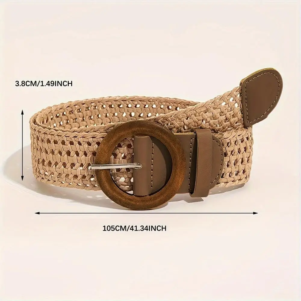 الجوف خارج جديلة حزام الخصر خشبية مشبك دائري المنسوجة شبكة PP حزام العشب مفيدة حزام الخصر القش حزام الخصر العصابات دائم #6