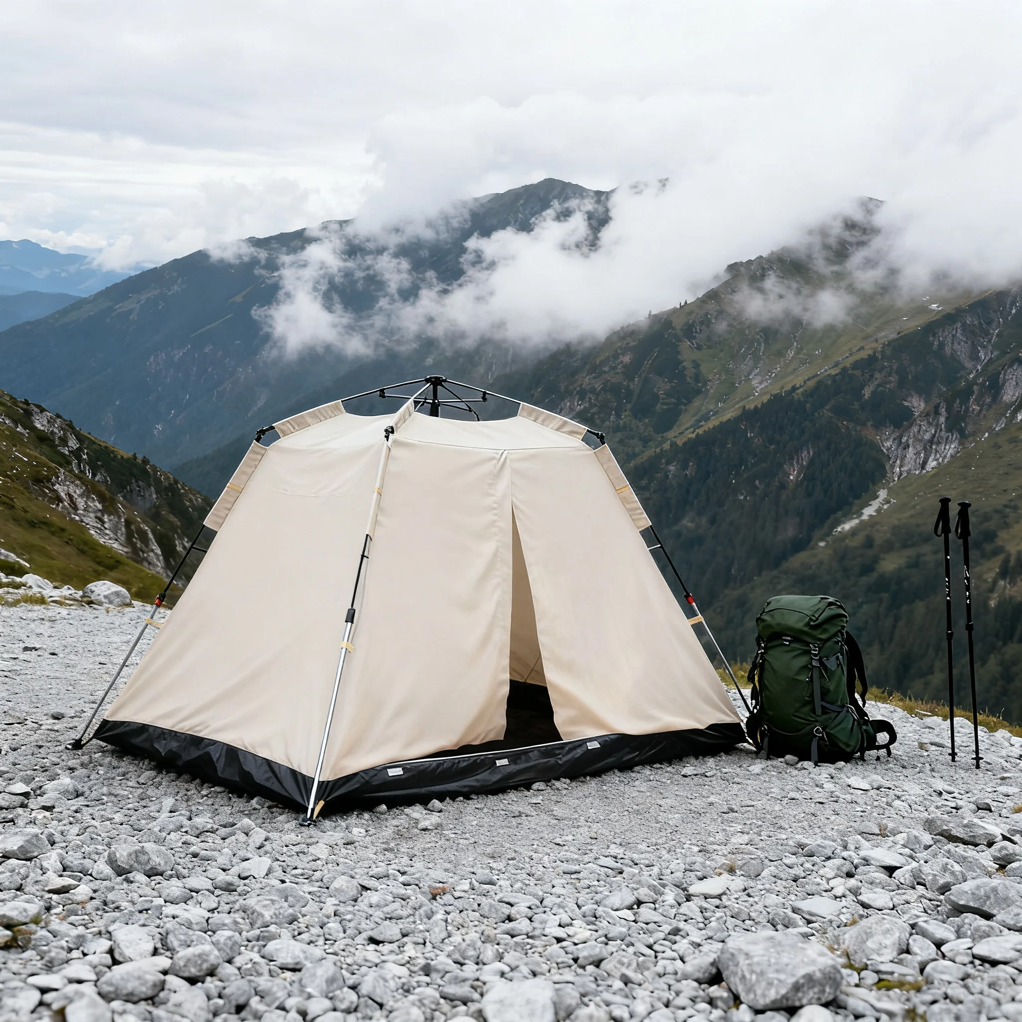 Automatic Waterproof Oxford One-Bedroom Family Tent For Outdoor Camping Travel Four-Season