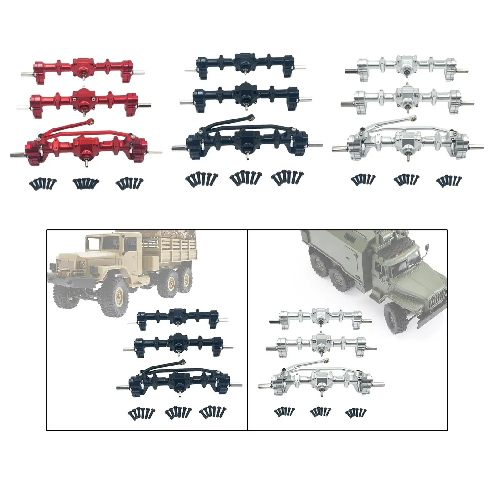 RC Anteriore Medio Asse Posteriore Set Aggiornamento in Metallo Sostituisce Facile da Installare Modifica Parti di Veicoli Modello RC per B36 B16