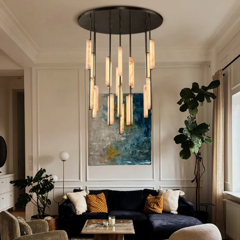 

American Natural Vintage Gold Marble Designer lighet Lighting Lamps Suspension Luminaire Lampen For living room Home interior