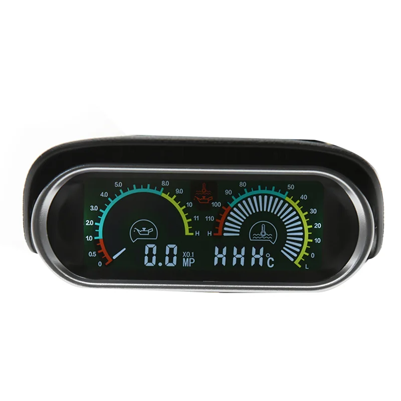 2 في 1 LCD العالمي سيارة مقياس درجة حرارة الماء الأفقي قياس ضغط الزيت 1/8NPT محول درجة حرارة الماء لمستشعر 10 مللي متر