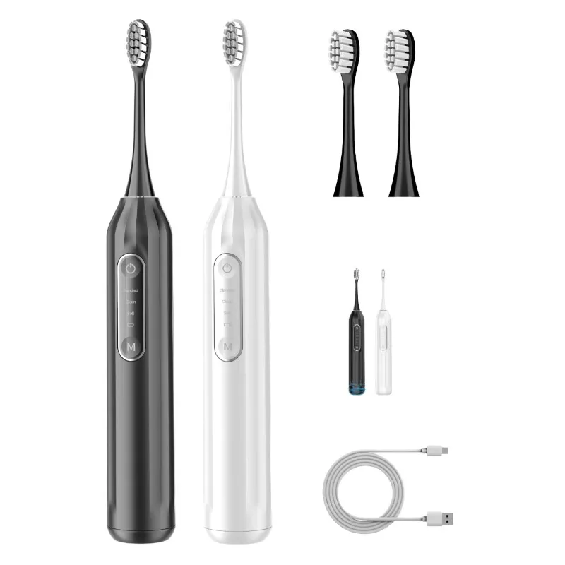 Easy Teeth Cleaning 4 Modes Sonic LED Smart Pet Electric Toothbrush IPX7 USB-C Charging Soft   Cleaning Kit for Dogs Cats