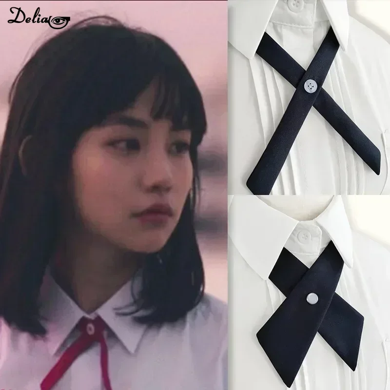 New Cross Bow Tie Women Student Uniform Solid Adjustable Tie Shirt Girls Clothing Accessories Unsiex Ties