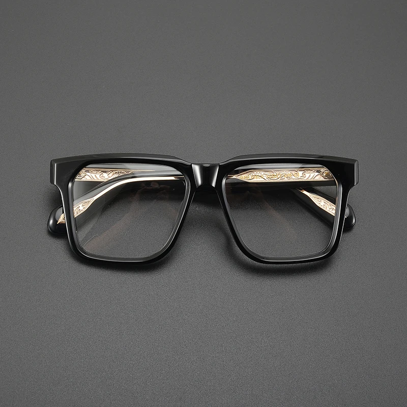 High quality vintage thickened glasses frame Big Face brand designer square tortoiseshell large frame optical prescription glas