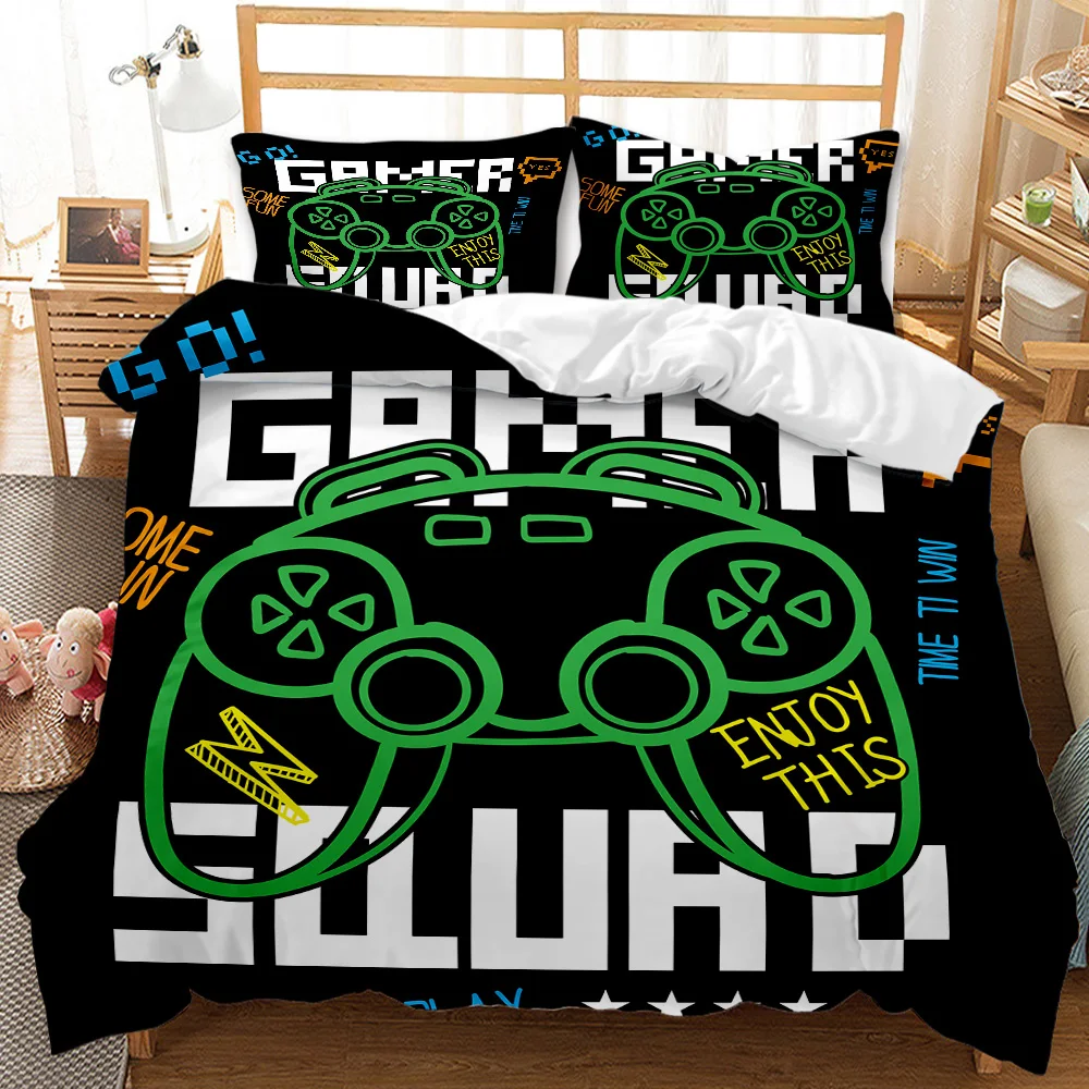 Gaming Bedding Set Gamer Room Decor Gamer Comforter Cover Boys Girls Kids Teen Video Games Twin Queen King Polyester Duvet Cover