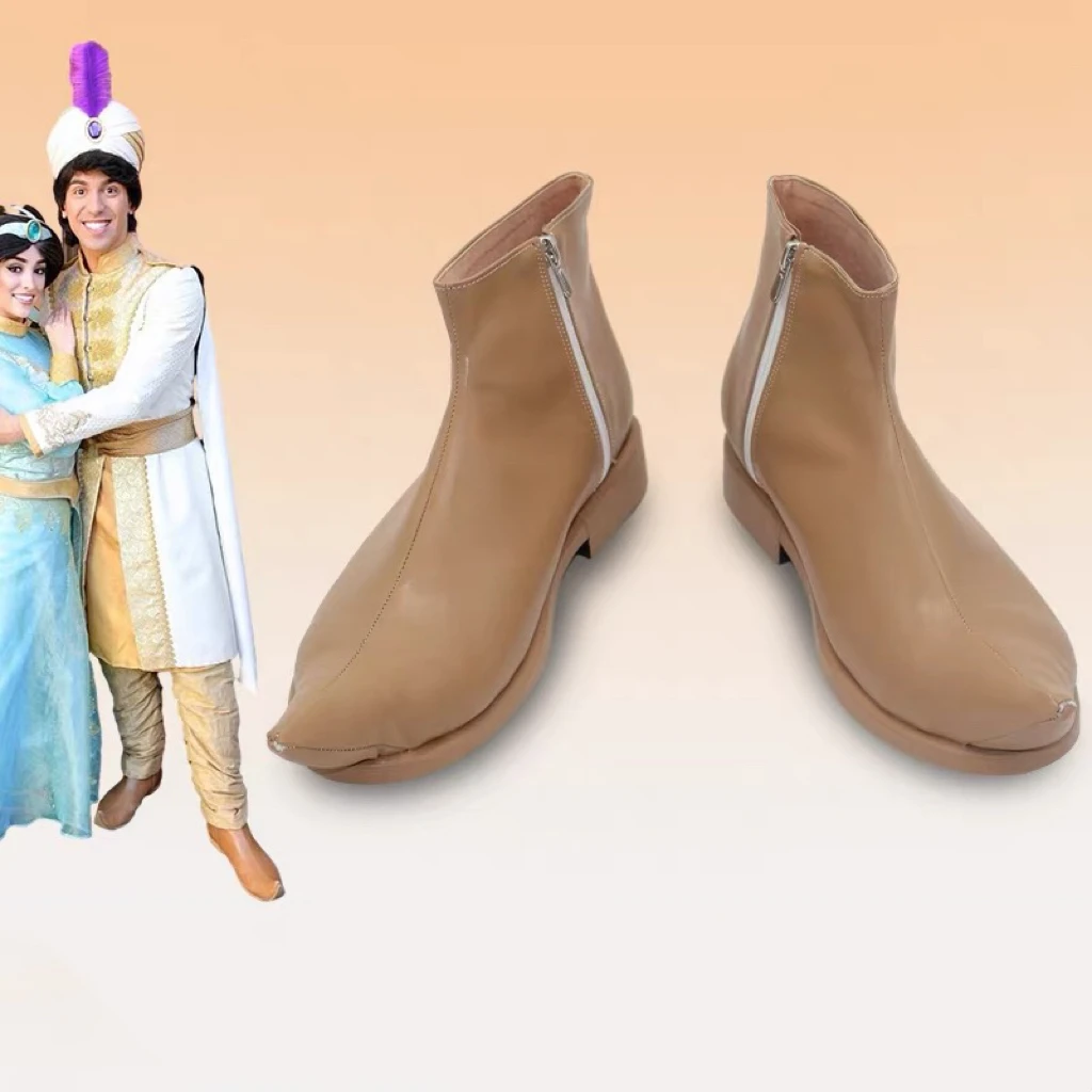 Adult Arabian Prince Cosplay Shoes Boots Fairy Tale Magic Wonderful Lamp Jasmine Princess Shoes for Halloween Stage Performance