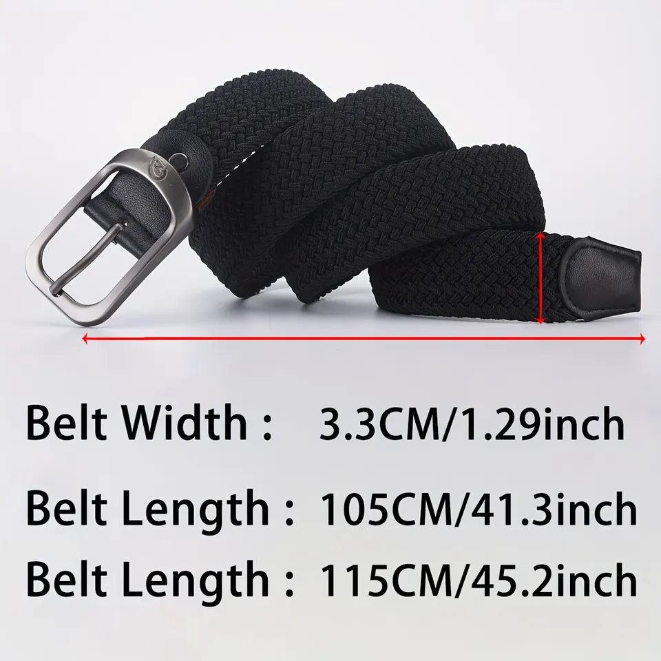 Men's Belt Casual Woven Elastic Belt Outdoor Sports Women's Belt No Need for Punching Climbing Work Belt For Men Women Fashion, image 4