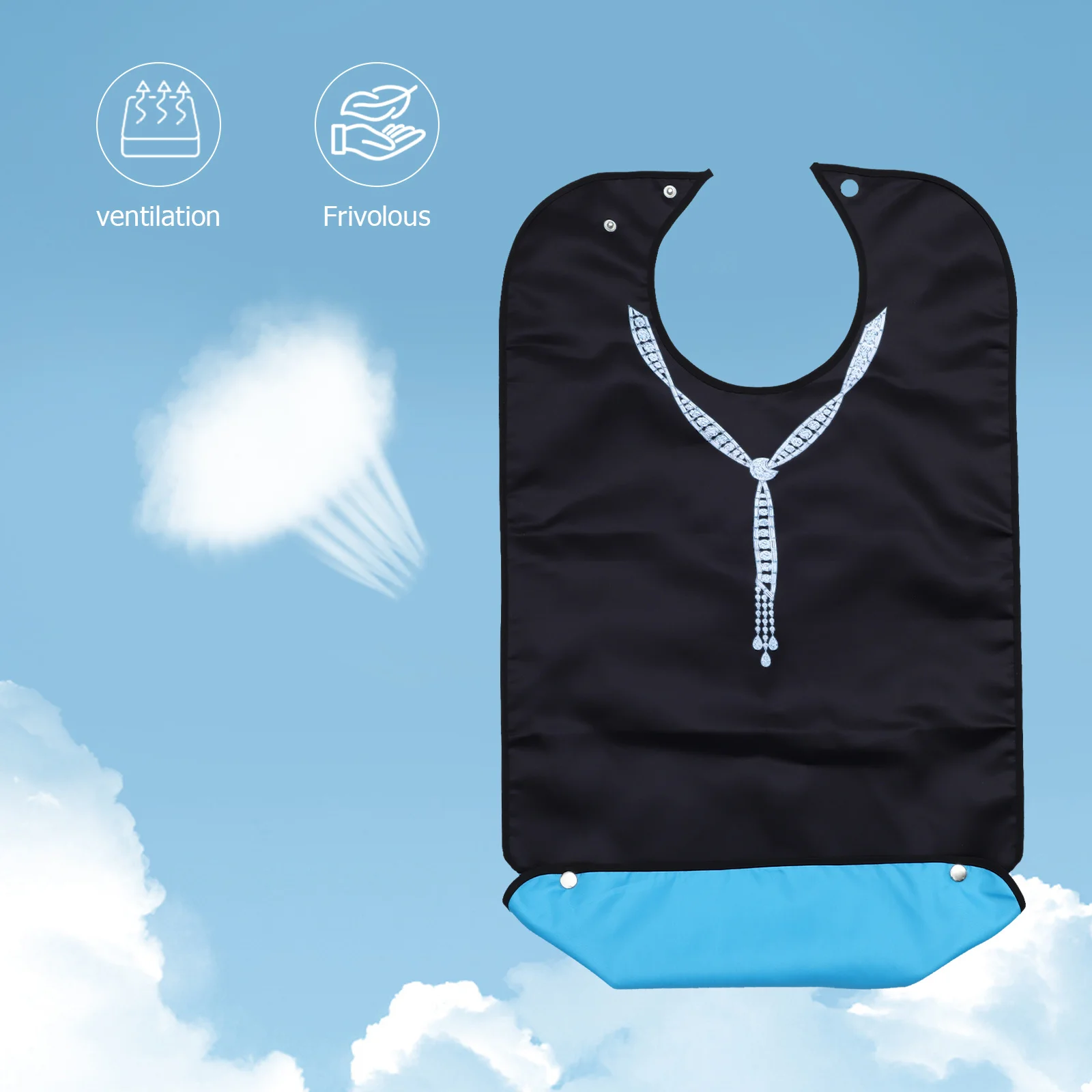 

1 шт., нагрудник для взрослых, полиэстер, нагрудник для кормления пожилых людей, водонепроницаемый фартук для еды, прочный большой карман для еды