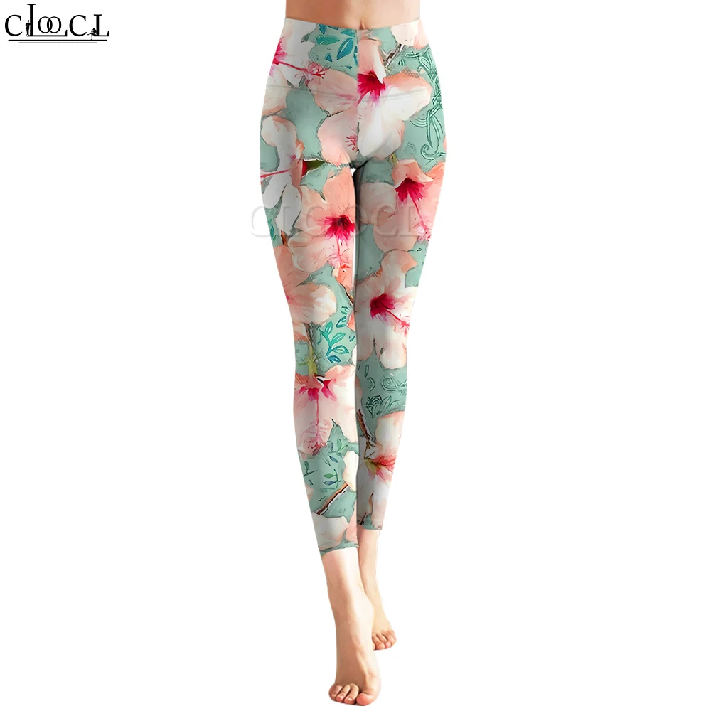 

CLOOCL Women Legging Pink Flowers Pattern 3D Printed Trousers High Waist Stretch Fitness Sports Leggings Exercise Shaping