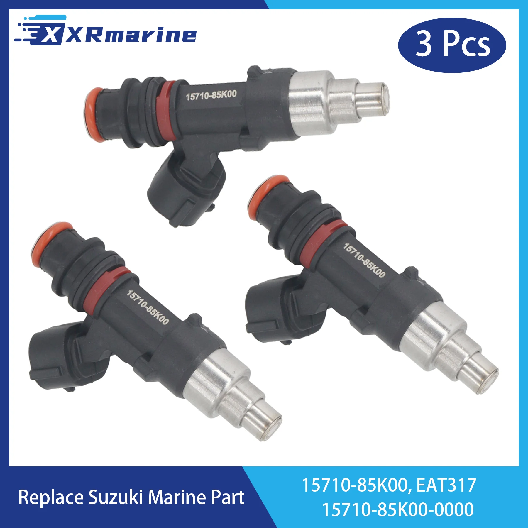 

3 Pcs Fuel Injector 8 Hole 15710-85K00 EAT317 for Suzuki 4-Stroke Outboard Engine 40 50 60 HP DF40A DF50A DF60A 15710-85K00-0000