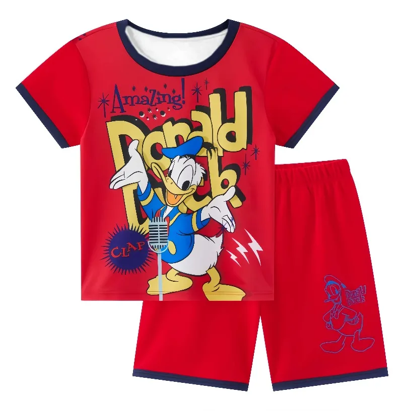 

Новинка лета 2026 года: детский комплект из футболки и шорт с принтом Дисней, красный, с Микки Маусом, быстросохнущий, на каждый день