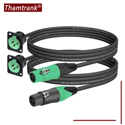 XLR Fixed Mount Cable Adaptor 3Pin XLR Female Plug to 3Pin Male Panel Mount Mic Socket Cable Connector, for Stage Lighting Mixer