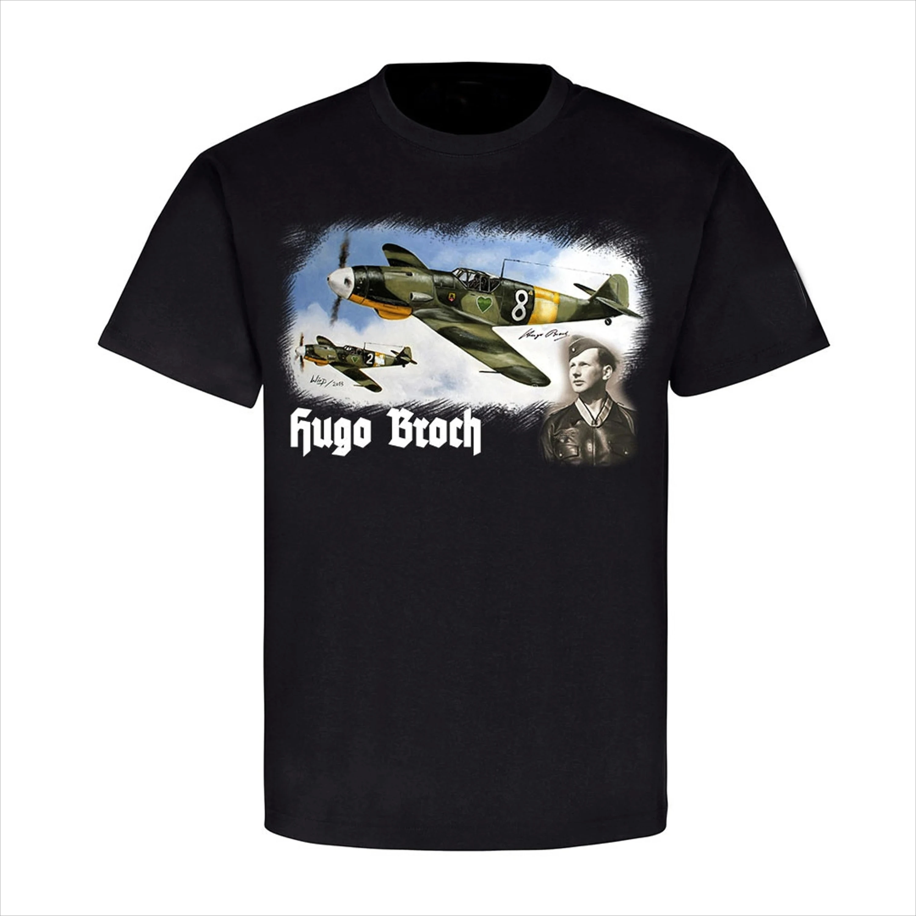 Me 109 Hugo Broch  Bf Emil Ass Pilot Gemälde T-Shirt. Summer Cotton Short Sleeve O-Neck Mens T Shirt New S-3XL