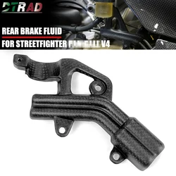 For DUCATI Streetfighter V4 V4S 2020-2022 Real Carbon Fiber Rear Brake Fluid Oiler Fuel Oil Pot Bracket Motorcycle Accessories