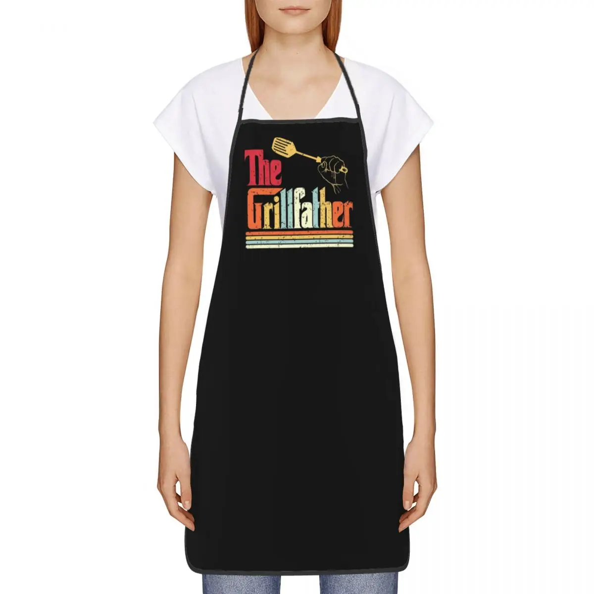 Custom Bib The Grillfather BBQ Grill Apron Men Women Adult Chef Kitchen Cooking Father Barbecue Gift Tablier Cuisine Baking