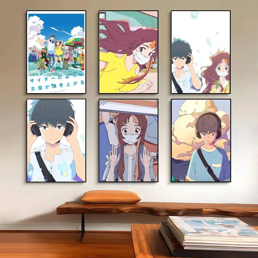 Words Bubble Up Like Soda Pop Animation Art Sticky Wall Waterproof Home Living Room Bedroom Bar Aesthetic Decoration