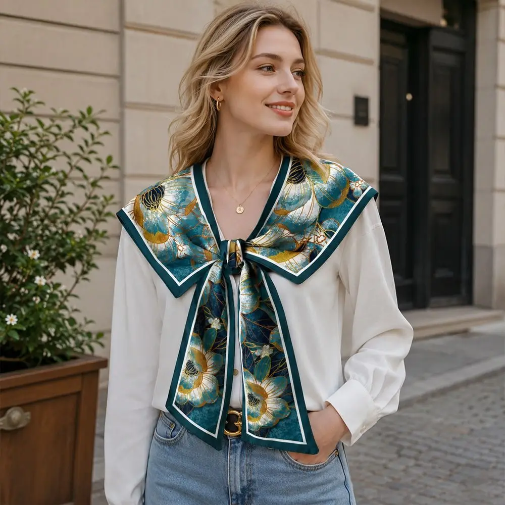 New Summer Shirt Fake Collar Detachable Floral Pattern False Fake Collar Vintage Versatile Shoulder Wraps Women