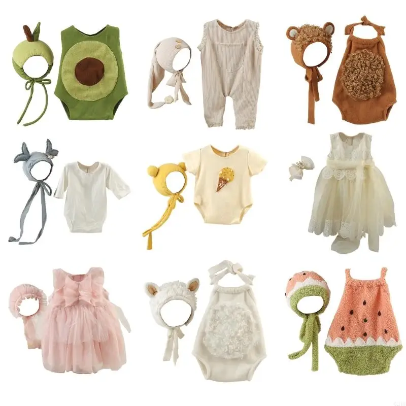 

G2TE Baby Photography Прекрасная костюм повязка на голову и набор наборов для младенцев фотосъемка для новорожденных душевых для